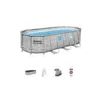 Kit Piscine hors sol tubulaire - Steel Pro Max - 549 x 274 x 122 cm - Ovale (Filtre a cartouche, bâche, échelle)
