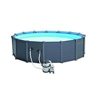 Kit Piscine Intel Graphite Gray Panel, Bleue/Grise, 478 x 478 x 124 cm, 16,81 litres, 28382 GN.