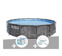 Kit piscine tubulaire Intex Baltik ronde 5,49 x 1,22 m + 6 cartouches de filtration + Kit d'entretien