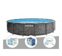 Kit piscine tubulaire Intex Baltik ronde 5,49 x 1,22 m + Bâche à bulles + 6 cartouches de filtration + Kit d'entretien