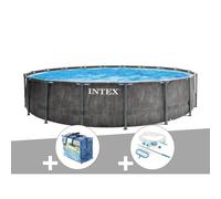 Kit piscine tubulaire Intex Baltik ronde 5,49 x 1,22 m + Bâche à bulles + Kit d'entretien
