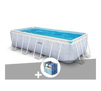 Kit piscine tubulaire Intex Chevron rectangulaire 4,00 x 2,00 x 1,00 m + Bâche à bulles