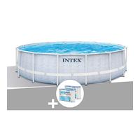 Kit piscine tubulaire Intex Chevron ronde 4,88 x 1,22 m + 6 cartouches de filtration