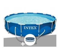 Kit piscine tubulaire Intex Metal Frame ronde 3,66 x 0,76 m + Bâche de protection