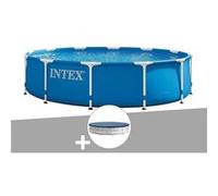 Kit piscine tubulaire Intex Metal Frame ronde 3,66 x 0,76 m + Bâche de protection Bleu G
