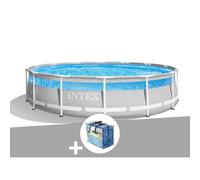 Kit piscine tubulaire Intex Prism Frame Clearview ronde 4,27 x 1,07 m + Bâche à bulles