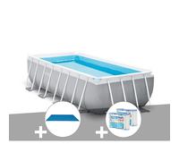 Kit piscine tubulaire Intex Prism Frame rectangulaire 4,00 x 2,00 x 1,00 m + Bâche à bulles + 6 cartouches de filtration