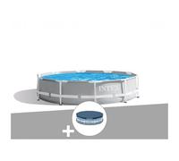 Kit piscine tubulaire Intex Prism Frame ronde 3,66 x 0,76 m + Bâche de protection