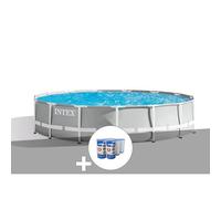 Kit piscine tubulaire Intex Prism Frame ronde 4,57 x 1,07 m + 6 cartouches de filtration
