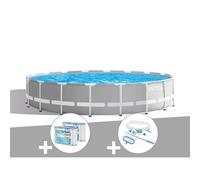 Kit piscine tubulaire Intex Prism Frame ronde 5,49 x 1,22 m + 6 cartouches de filtration + Kit d'entretien
