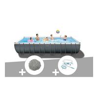 Kit piscine tubulaire Intex Ultra XTR Frame rectangulaire 7,32 x 3,66 x 1,32 m + 20 kg de zéolite + Kit d'entretien