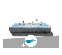Kit piscine tubulaire Intex Ultra XTR Frame rectangulaire 7,32 x 3,66 x 1,32 m + Bâche à bulles