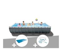 Kit piscine tubulaire Intex Ultra XTR Frame rectangulaire 7,32 x 3,66 x 1,32 m + Bâche à bulles + Kit d'entretien