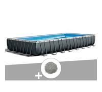 Kit piscine tubulaire Intex Ultra XTR Frame rectangulaire 9,75 x 4,88 x 1,32 m + 20 kg de zéolite