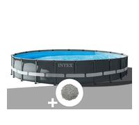 Kit piscine tubulaire Intex Ultra XTR Frame ronde 6,10 x 1,22 m + 20 kg de zéolite