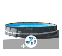 Kit piscine tubulaire Intex Ultra XTR Frame ronde 6,10 x 1,22 m + Kit de traitement au chlore