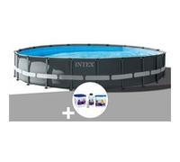Kit piscine tubulaire Intex Ultra XTR Frame ronde 6,10 x 1,22 m + Kit de traitement au chlore G