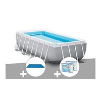 Kit piscine tubulaire Prism Frame rectangulaire 4,00 x 2,00 x 1,00 m + Bâche à bulles + 6 cartouches de filtration