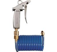Kit pistolet avec tuyau spiralé, diamètre intérieur 6 mm, diamètre extérieur 8 mm, longueur 5 m, bleu, raccord DN 7,2