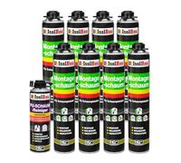 Kit pistolet Mousse 8 Boîte 750 ml mousse de montage 1 K Construction Mousse de Polyuréthane + 1 nettoyant