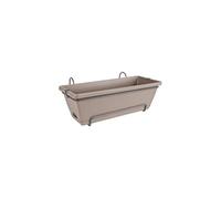 Kit plantation balcon Barcelona Allin1 50 cm PP taupe 9,5 L + soucoupe