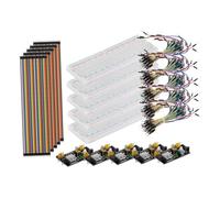 Kit Plaque D’essai 830 Points Module D’alimentation et Câbles | 5 Pièces, 65 Fils de Liaison et Nappe 40 Broches 20cm, Usage DIY et Expérimentation Industrielle