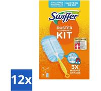 Kit plumeau Swiffer – Chiffons à poussière – 1 manche et 7 recharges – Pack économique – 12 pièces