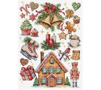 Kit point de croix - Luca-S B7031 - Composition de Noël - Toile Aida 16ct blanche - 25x35 cm