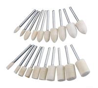 Kit Polissage Feutre 20pcs Outil Rotatif 3mm | 20 feutre laine, tige 3mm, formes cylindre et , pour idéal métal verre plastique, finition brillante