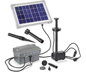 Kit pompe de bassin solaire esotec PALERMO 5/330 avec boîtier d'accumulateurs et anneau lumineux LED 101775