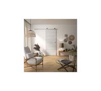 Kit de porte coulissante - OPTIMUM - BILBAO2 + RAAP ACBR - H 204 x 83 x 3,6 cm, acier brossé, installation rapide
