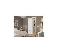 Optimum Sport Kit porte coulissante Décor blanc – rail 2 amortisseurs + cache-rail blanc – 204x73cm