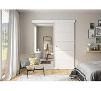 Kit Porte Coulissante OPTIMUM Atelier, H204xL83xP4 cm, Rail 1860 mm, Double Amortisseur, Blanche Lignée