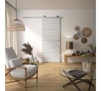 Kit Porte Coulissante OPTIMUM BILBAO2, Acier Brossé, H 204 x 83 x 3,6 cm, Installation Rapide