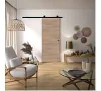 Kit de porte coulissante - OPTIMUM - RIO + RAAP NO - H 204 x 83 x 3,6 cm, acier, couleur noire, installation rapide
