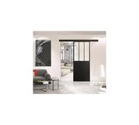 Optimum Sport Kit porte coulissante Atelier H204xL83xP4 cm Noir verre transparent + rail