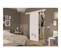 Optimum Sport Kit porte coulissante avec rail et bandeau H204xL83xP4 cm Blanc prêt à peindre