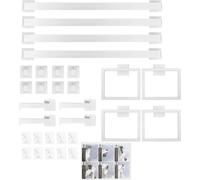 Kit porte-serviettes et support pour salle de bain - 20 pièces - montage mural - acier inoxydable - version fixe - avec porte-papier toilette - argenté