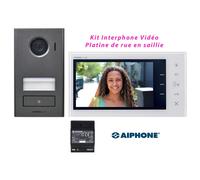 Kit portier Vidéo AIPHONE JVS1V - Ecran 7'' - Platine de rue en saillie - 130440