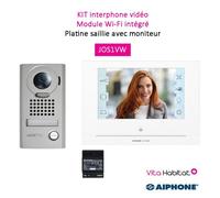 Kit portier Vidéo AIPHONE - Platine saillie - module Wi-Fi intégré - JOS1VW 130413