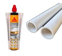 Kit pose SECURIPOOL STANDARD Ø 16mm avec 2 tubes PVC 50cm + cartouche scellement chimique