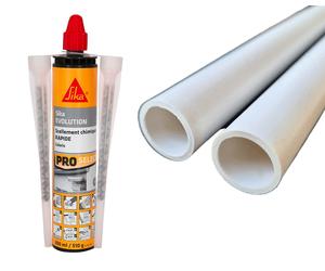 Kit pose SECURIPOOL STANDARD Ø 16mm avec 2 tubes PVC 50cm + cartouche scellement chimique