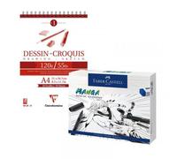 Kit Pour Apprendre À Dessiner Les Mangas - Kit Initiatique Faber-Castell - Carnet A4