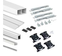 Kit pour armoire à 2 portes coulissantes à fermeture amortie Placard 74 - panneau 19 mm - blanc EMUCA