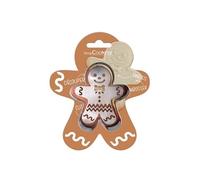 ScrapCooking – Kit découpoir et embosseur bois Ginger (bonhomme en pain d'épice)