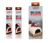 Kit pour bûche de Noël avec moule en silicone et 2 inserts en PVC