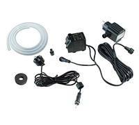 Kit pour fontaines Pompe de fontaine 450 L/H avec 1 spot LED blanc chaud, bague d'étanchéité flexible et tuyau de 2 m