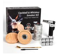 Kit pour fumer le whisky, comprenant 4 copeaux de bois, un ensemble de verres à cocktail et à boissons