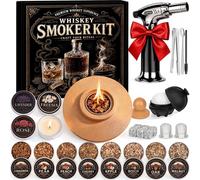 Kit pour fumer le whisky, comprenant 8 copeaux de bois, 4 bougies parfumées et des accessoires