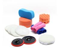 Kit pour Machine à polir 19 pcs. Éponges de polissage 150mm et 180 mm Accessoire pour Polisseuse